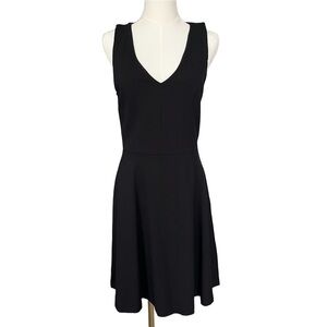LOFT Black V-Neck Mini Dress Size 6